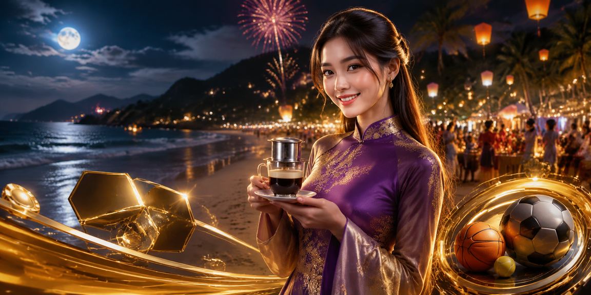 Người phụ nữ mặc áo dài theo dõi cá cược thể thao tại Côn Đảo qua điện thoại
